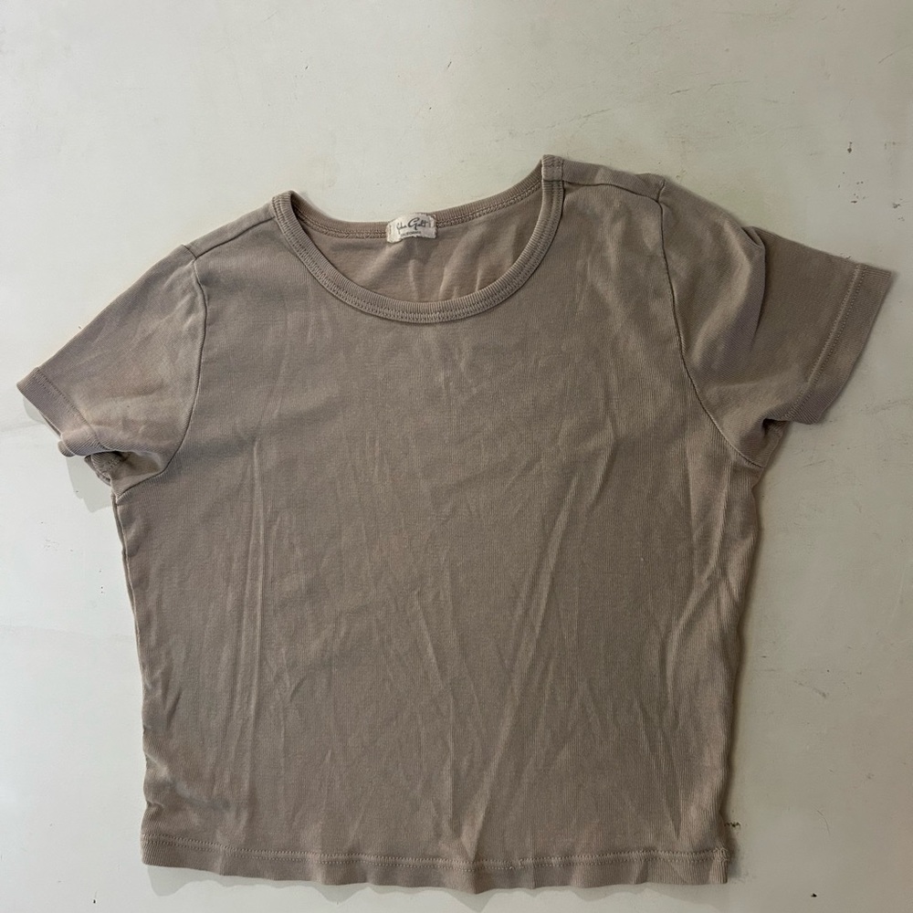 Brandy Melville Taupe Short Sleeve Tee